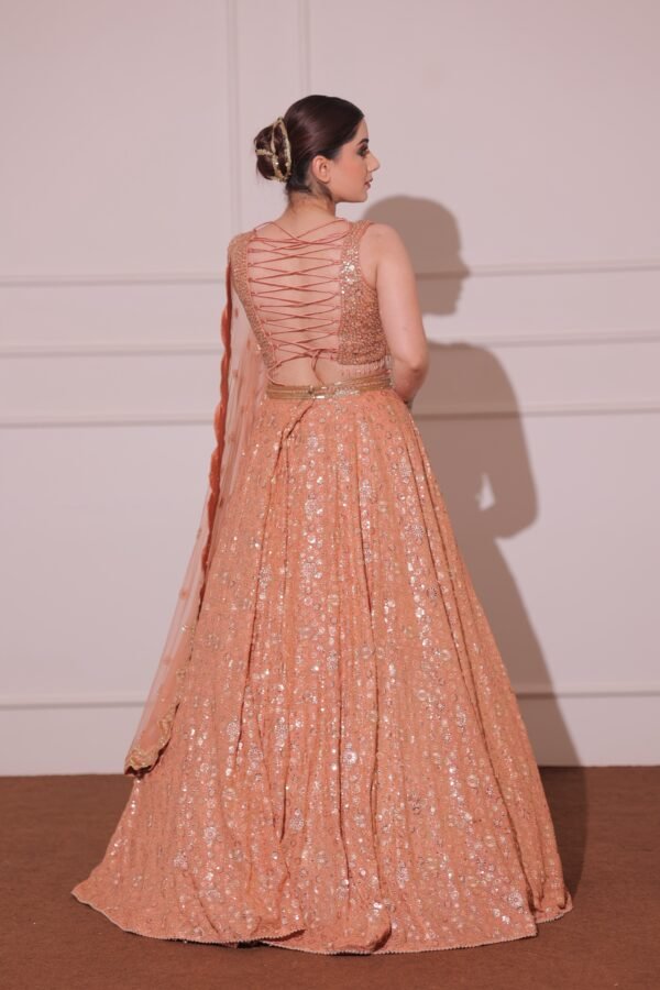 RUST SEQUENCE LEHENGA - Image 6