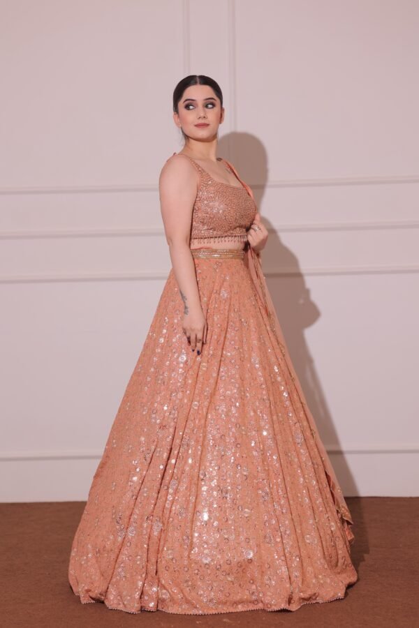 RUST SEQUENCE LEHENGA - Image 3