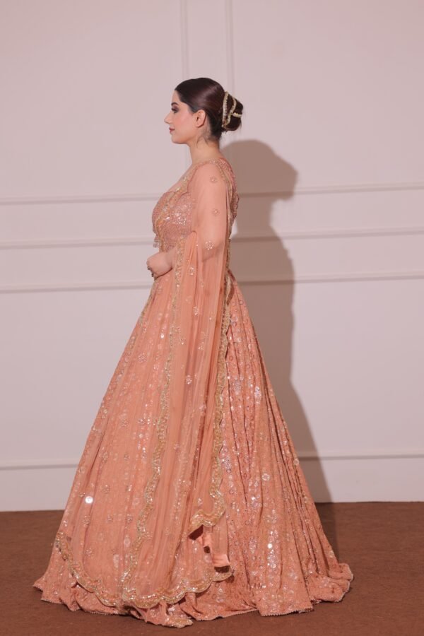 RUST SEQUENCE LEHENGA - Image 4