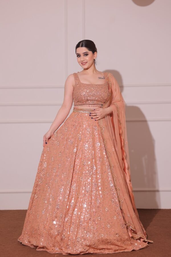 RUST SEQUENCE LEHENGA - Image 2