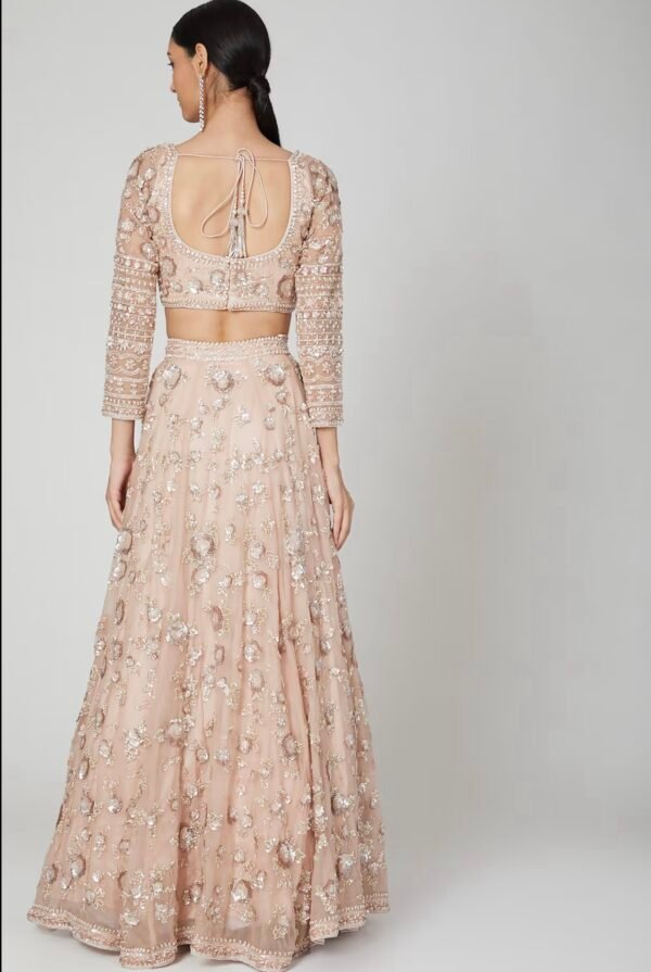 3D FLOWERS EMBROIDERED LEHENGA - Image 2