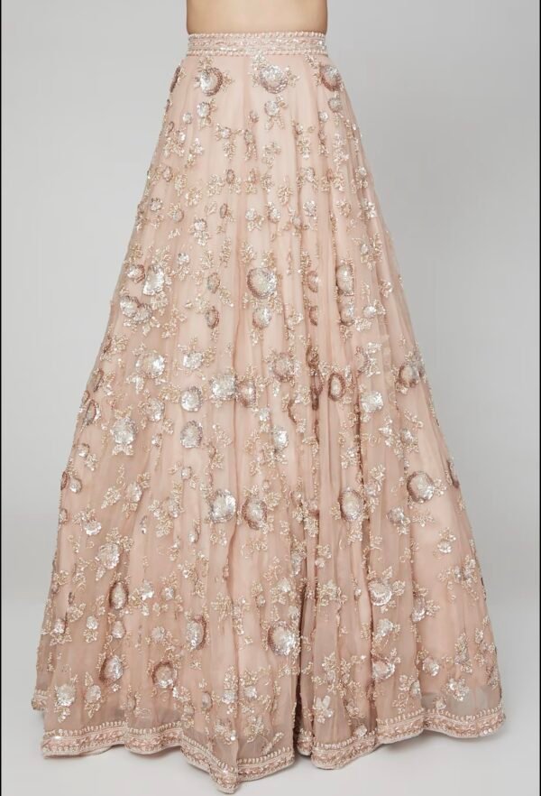 3D FLOWERS EMBROIDERED LEHENGA - Image 4