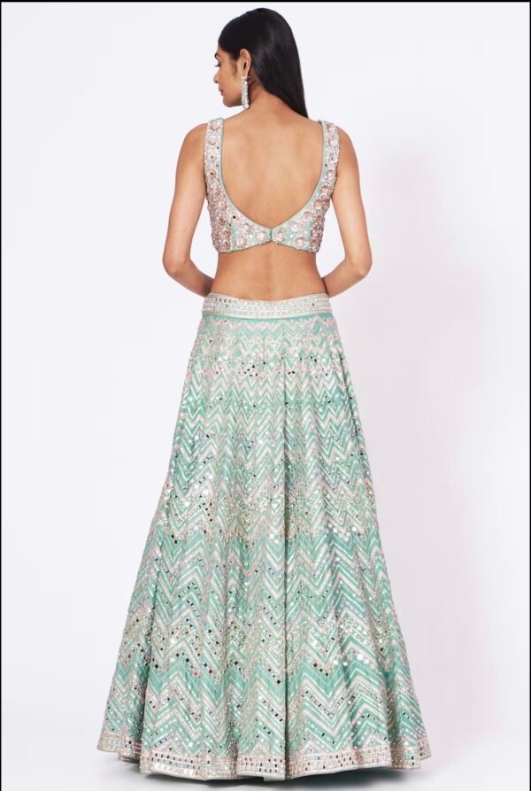 MIRROR WORK ZIGZAG PATTERN LEHENGA - Image 2