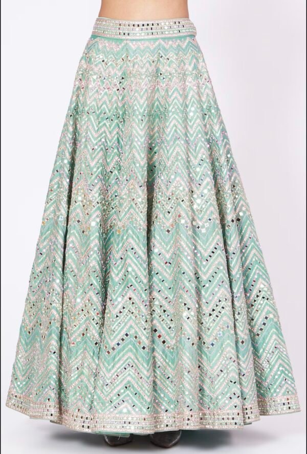 MIRROR WORK ZIGZAG PATTERN LEHENGA - Image 4