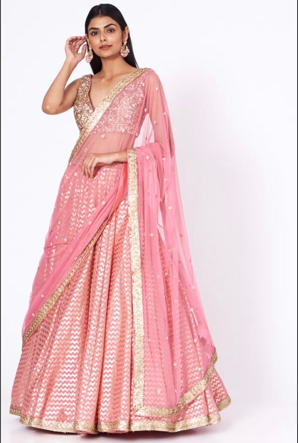 BROCADE ZIGZAG LEHENGA
