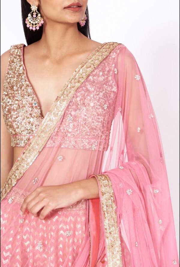 BROCADE ZIGZAG LEHENGA - Image 3